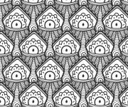 Coloriage Illustration de mosaique en forme des yeux