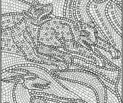 Coloriage Illustration des animaux en Mosaique