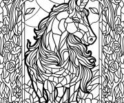 Coloriage Licorne mosaique