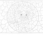 Coloriage Lionceau en Mosaique