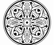 Coloriage Mandala &agrave; Motif vectorielle mosa&iuml;que