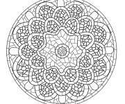 Coloriage Mandala de fleurs Mosaique zentangle