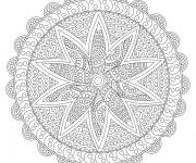 Coloriage Mandala de rose en forme de Mosaique