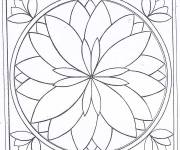 Coloriage Mandala fleuri en Mosaique