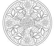Coloriage Mandala florale en Mosaique en ligne