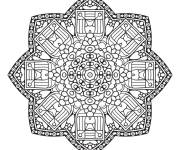 Coloriage Mandala ornement Mosaique