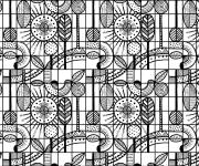 Coloriage Mod&egrave;le de mosa&iuml;que monochrome