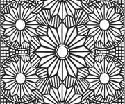 Coloriage Mosaique &agrave; motif florale