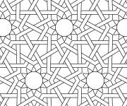 Coloriage Mosa&iuml;que &agrave; motifs islamique ornementale
