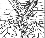 Coloriage Mosaique aigle