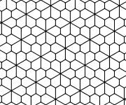 Coloriage Mosaique avec fleurons hexagonaux