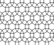 Coloriage Mosaique avec hexagones, triangles et carr&eacute;s