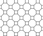 Coloriage et dessins gratuit Mosaique avec octogones et carr&eacute;s à imprimer