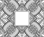 Coloriage Mosaique avec un carr&eacute; au centre