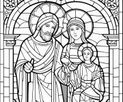 Coloriage Mosaique byzantine en vitrail