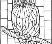 Coloriage Mosaique chouette