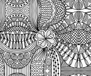 Coloriage Mosaique contours en noir et blanc