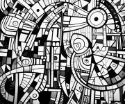 Coloriage Mosaïque d'art abstrait de Picasso