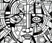 Coloriage Mosaïque d'art abstrait imprimable