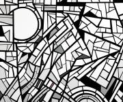 Coloriage Mosa&iuml;que d'art abstrait style cubique