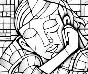 Coloriage Mosaique d'art cubique