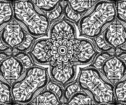 Coloriage Mosaique de belles fleurs en noir