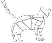 Coloriage et dessins gratuit Mosa&iuml;que de chat en abstrait à imprimer