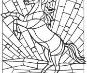 Coloriage Mosaique de cheval