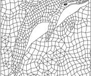 Coloriage Mosaique de Dauphin