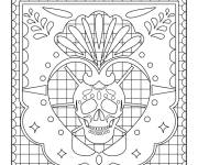 Coloriage Mosaique de dia de muertos