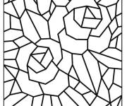 Coloriage Mosaique de fleurs