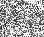 Coloriage Mosa&iuml;que de fleurs art abstrait