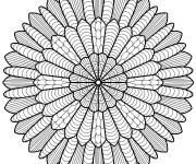 Coloriage Mosaïque de fleurs complexe magique