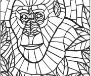Coloriage Mosaique de gorille
