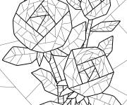 Coloriage Mosa&iuml;que de roses fleurs