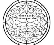 Coloriage Mosaique de vitraux