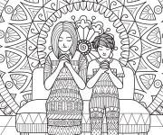 Coloriage Mosaique des enfants