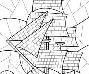 Coloriage Mosa&iuml;que d&eacute;taill&eacute;e du navire