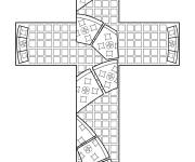 Coloriage Mosa&iuml;que en forme de croix