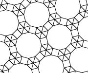 Coloriage Mosaique en forme de dod&eacute;cagones, triangles et carr&eacute;s