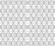 Coloriage Mosaique en lignes g&eacute;om&eacute;triques rondes