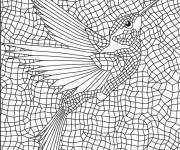 Coloriage Mosaique en oiseau
