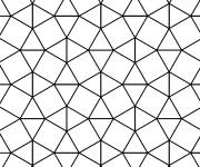 Coloriage Mosaique en pavage de triangles et carr&eacute;s