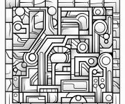 Coloriage Mosa&iuml;que en pierre rustique myst&eacute;rieux