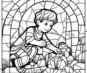 Coloriage Mosa&iuml;que en pierre rustique pour petits