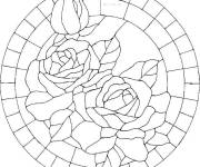 Coloriage Mosaique en roses