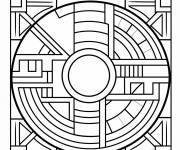Coloriage Mosa&iuml;que g&eacute;om&eacute;trique forme complexe &agrave; t&eacute;l&eacute;charger