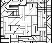 Coloriage Mosa&iuml;que g&eacute;om&eacute;trique grande section