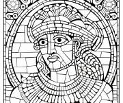 Coloriage Mosaïque grecque détaillé
