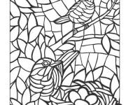 Coloriage et dessins gratuit Mosaique nid d'oiseaux à imprimer